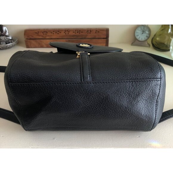 **SOLD**TORY BURCH Whipstitch Leather Logo Black Backpack - Picture 6 of 13